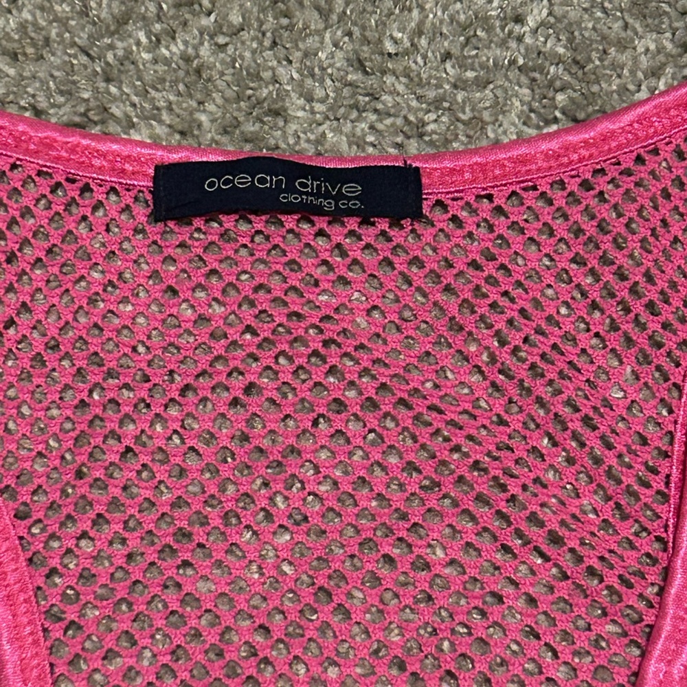 Pink Mesh Women's Tank Top - Picture 2 of 5